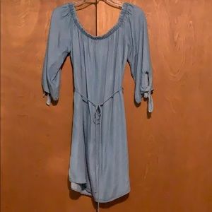 Denim off the shoulder dress